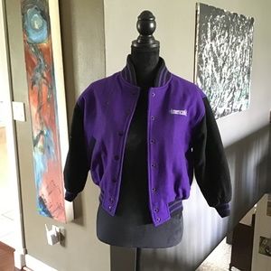 Vintage American girl baseball jacket, purple